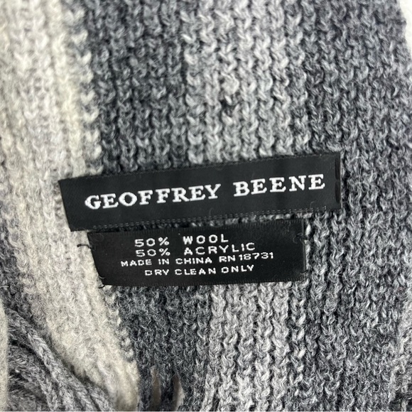 Geoffrey Beene Wool Blend Striped Scarf - Picture 6 of 6